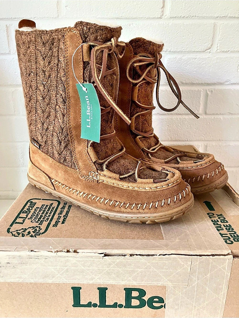 L.L.Bean Wicked Good Lodge Boots Brown US 8/9 (nwt)